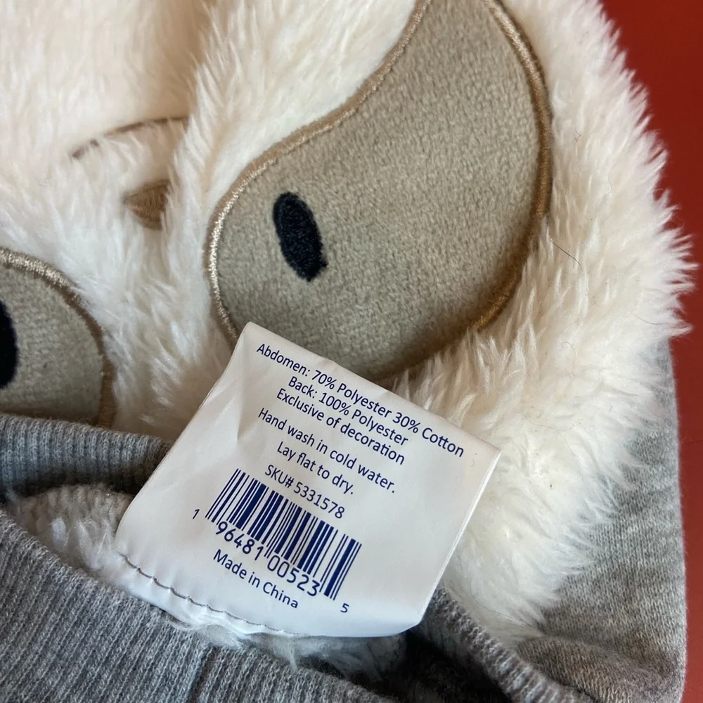 Top paw Cat or dog fuzzy pull over sweater - whimsy woodland sloth